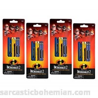 Disney 4-Pack Set 6-ct Pixar Incredibles 2 Wood #2 Pencils with Erasers 24 Total B07CWDNLZS